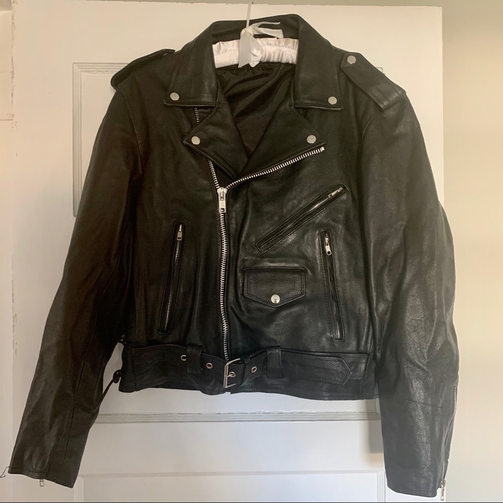 Vintage Echtes Leder Motorcycle Jacket EU Size 40